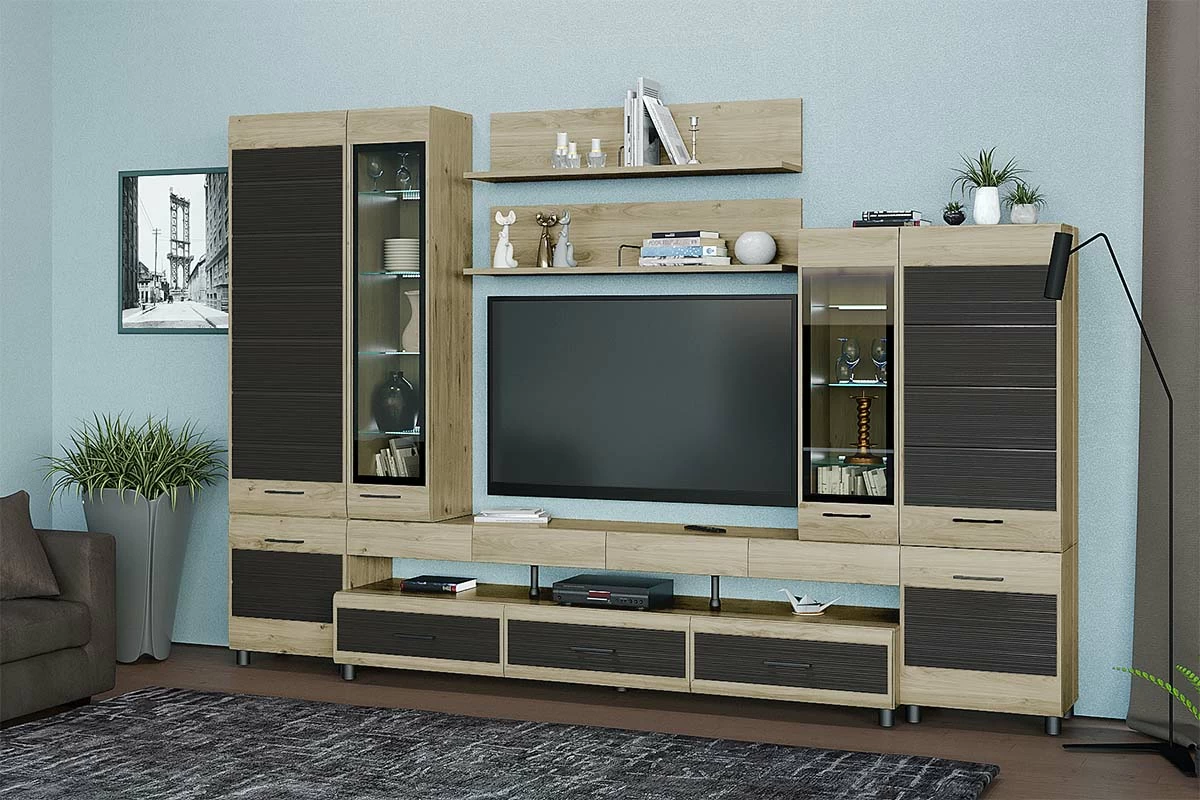 Шкаф ШК-2641 (Гикори Джексон Светлый-Комбинированный) в мебель-центре Озерцо