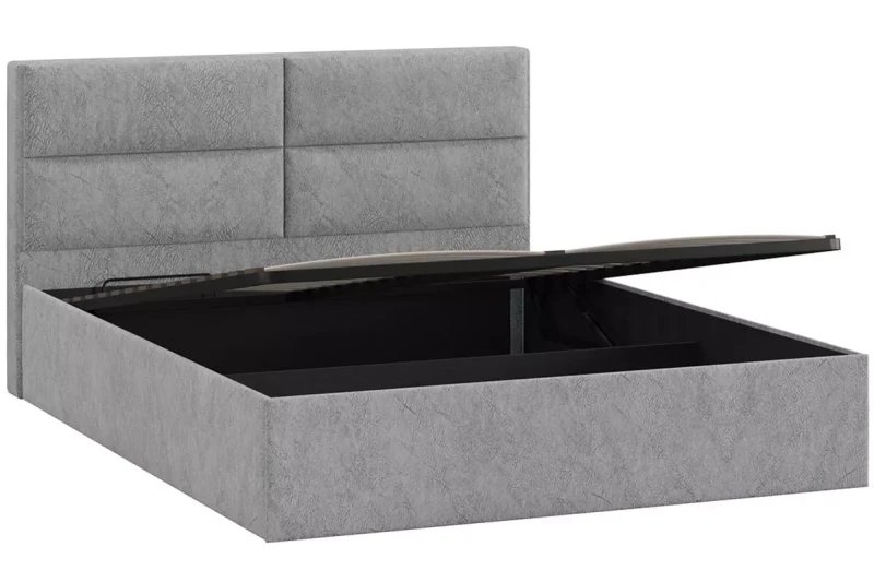 Кровать универсальная Глосс с ПМ Тип 1 без заглушины 160х200 (Микровелюр/Wellmart Silver) - купить в Озерце