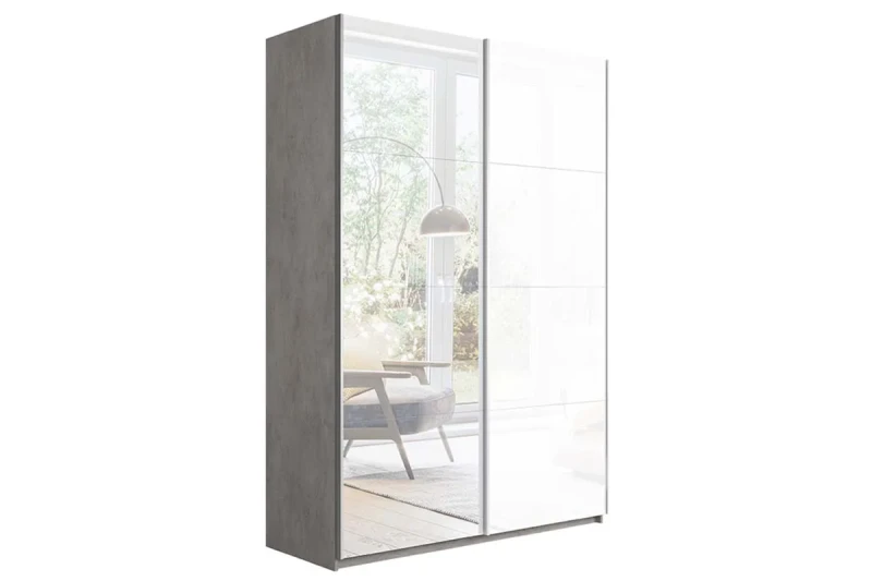 Шкаф-купе Траст 2.140.70-13.15 (Бетон, Зеркало/Стекло бел. гл.) в мебель-центре Озерцо