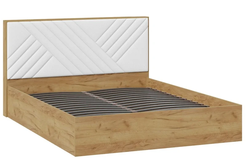 Кровать универсальная Хилтон Тип 1 без ПМ 160х200 (Дуб крафт золотой/Белый) - купить в Озерце