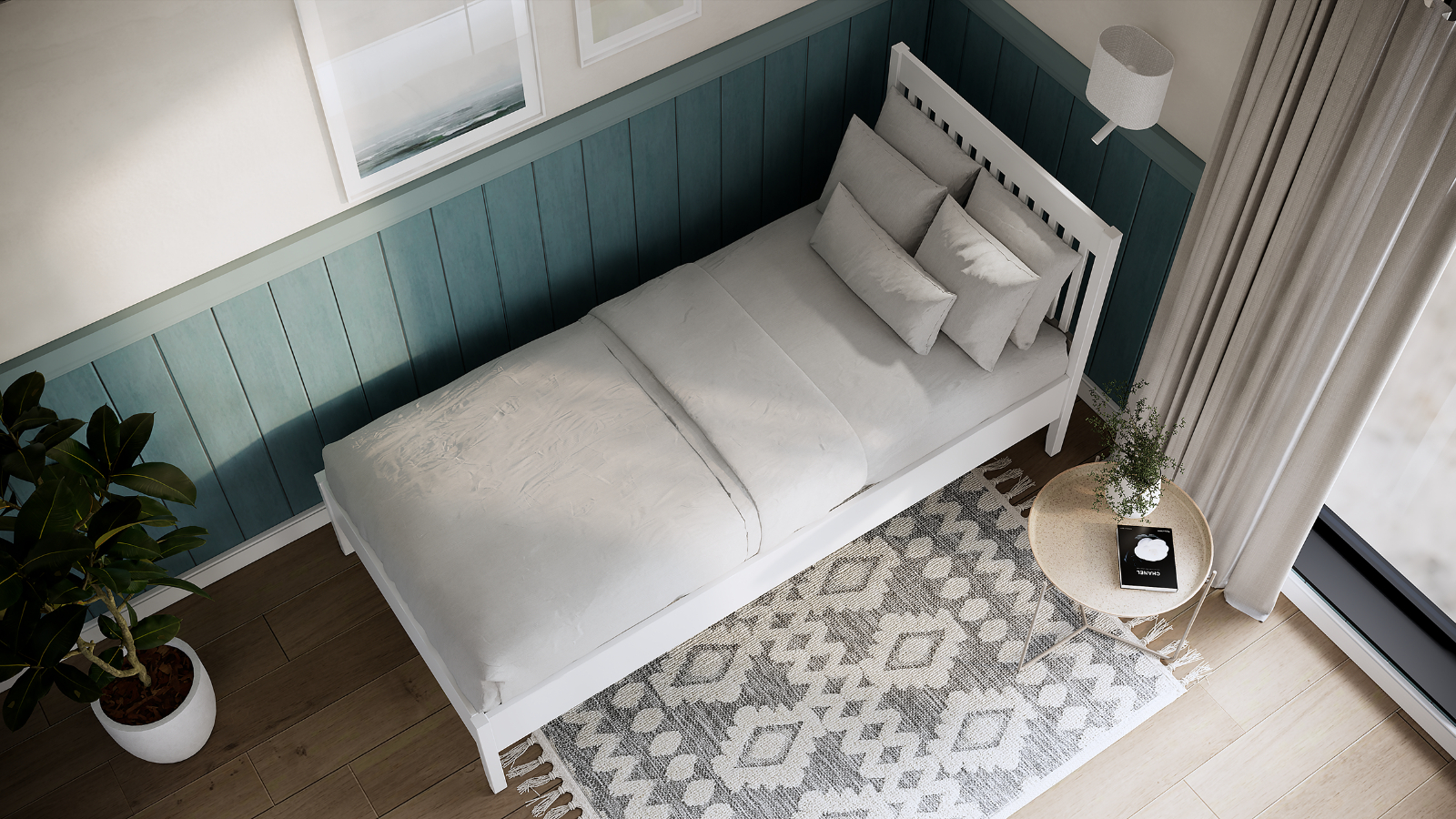 Кровать Maas массив сосны, цвет Белый 90x200 - купить в Озерце