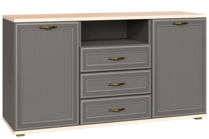 Тумба ТБ-1013-АС-СО (Ясень Асахи/Серый Оникс) — Мебель-центр Озерцо