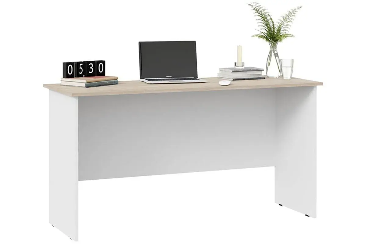 Стол письменный Тип 14 (1400) (Дуб Сонома/Белый Ясень) — Мебель-центр Озерцо