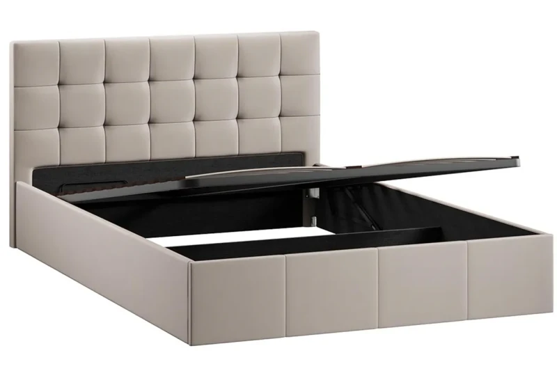 Кровать Эмма с ПМ и заглушиной 140х200 (Велюр/Confetti Smoke) - купить в Озерце