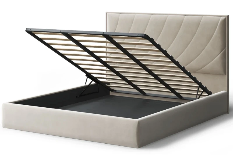 Кровать без опоры София с ПМ 160х200 (Бренди лайт 03/Беж) - купить в Озерце