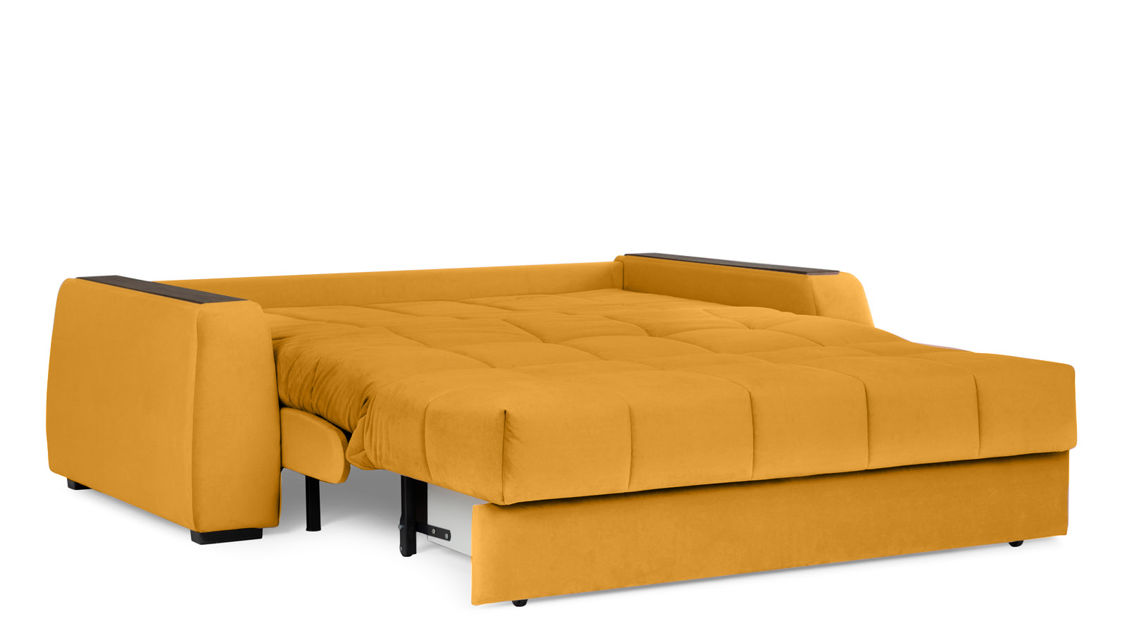 Диван - кровать Domo Pro с накладкой цвета венге, стежка квадрат, ткань Sky Velvet 30 180x216 — в мебель-центре Озерцо