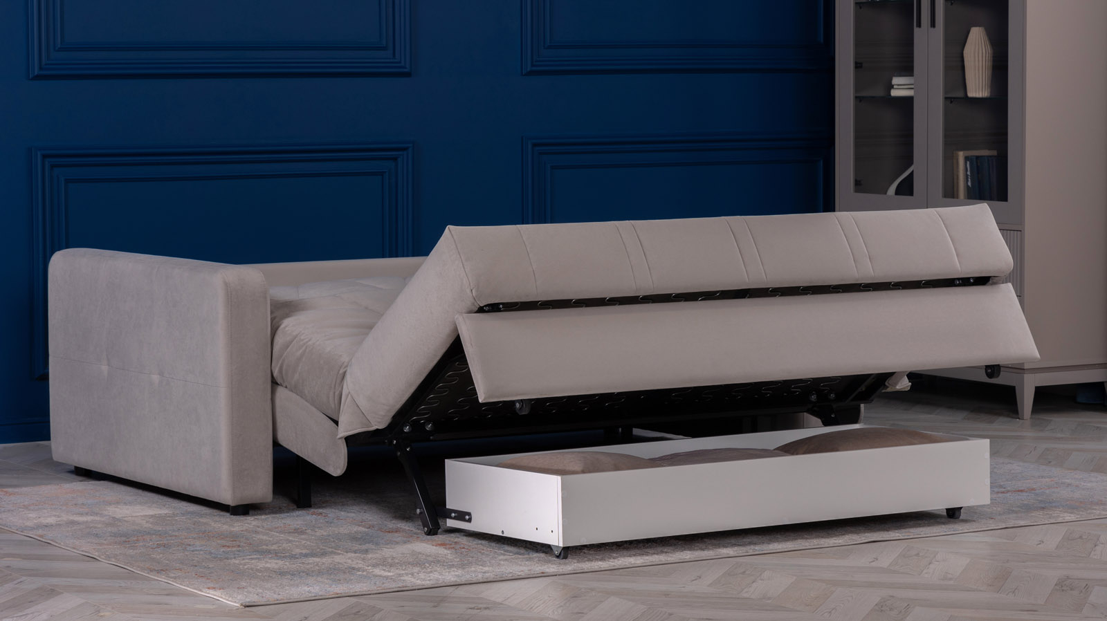 Диван - кровать Domo Pro стежка ромб, ткань Casanova Grey 140x216 — купить в Озерце