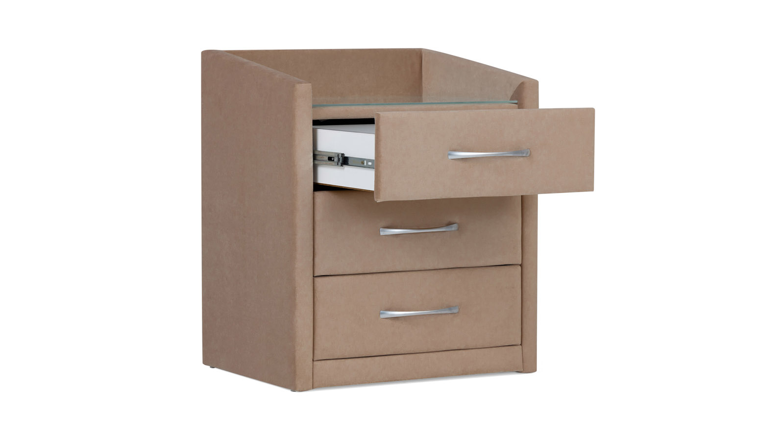 Тумба Teffi со стеклом, ткань Casanova Stone 44.5x53.5 — купить в Озерце