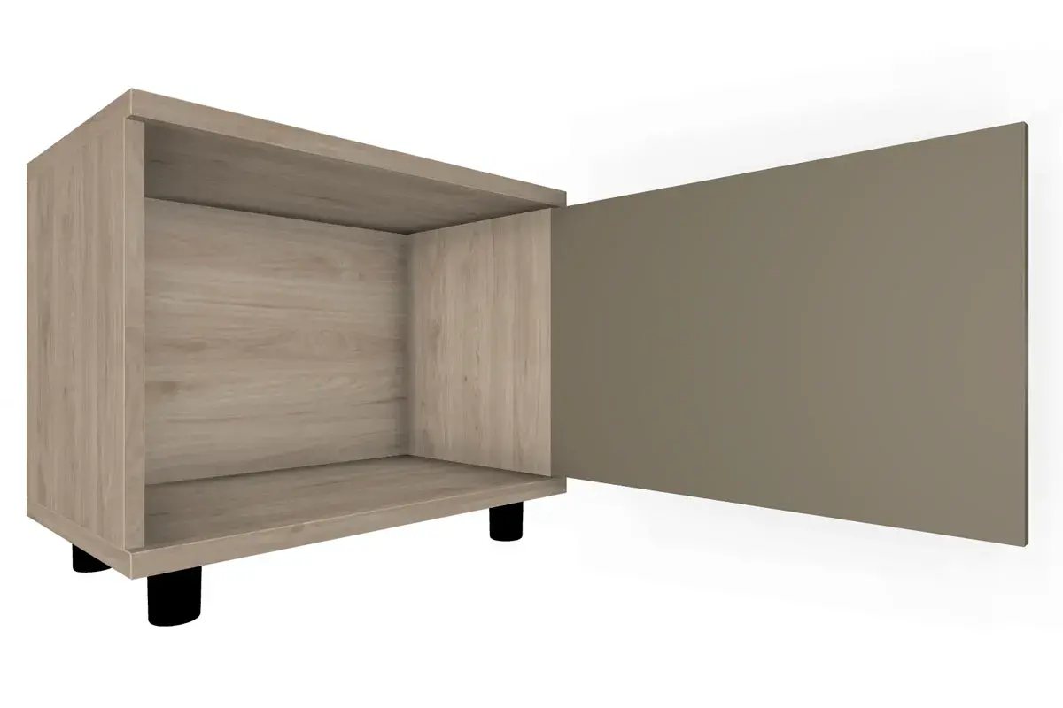 Тумба ТБ-5052-ГС-ЛМ (Гикори Джексон Светлый/Латте Матовый) — Мебель-центр Озерцо