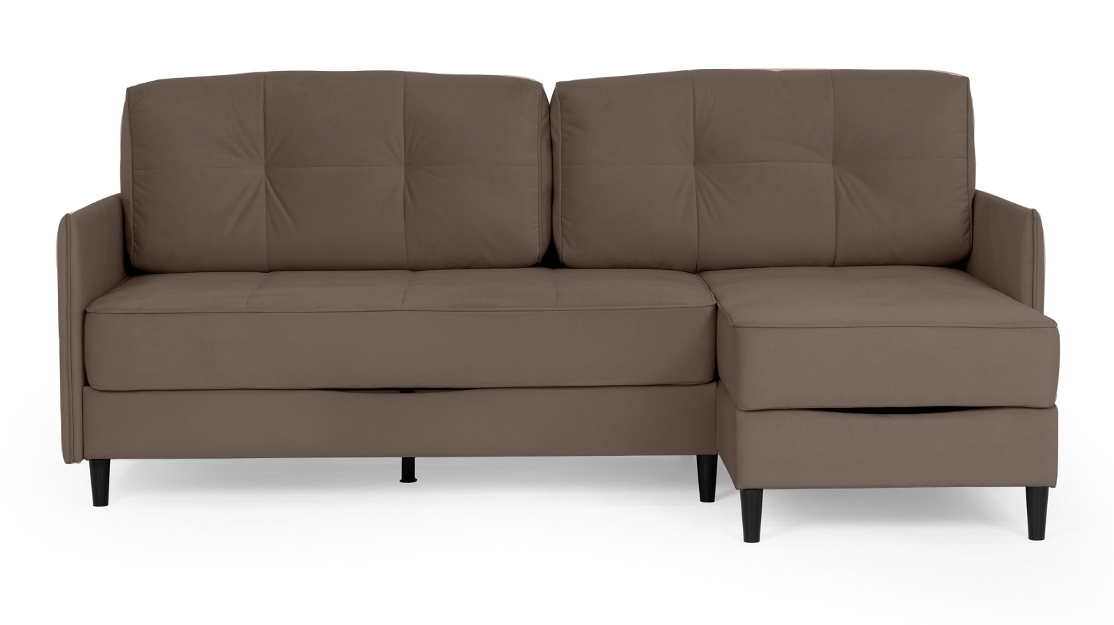 Диван Amani Pro угловой с узкими подлокотниками, ножки: пластик, Тк. Sky Velvet 02 156x217 — купить в Озерце