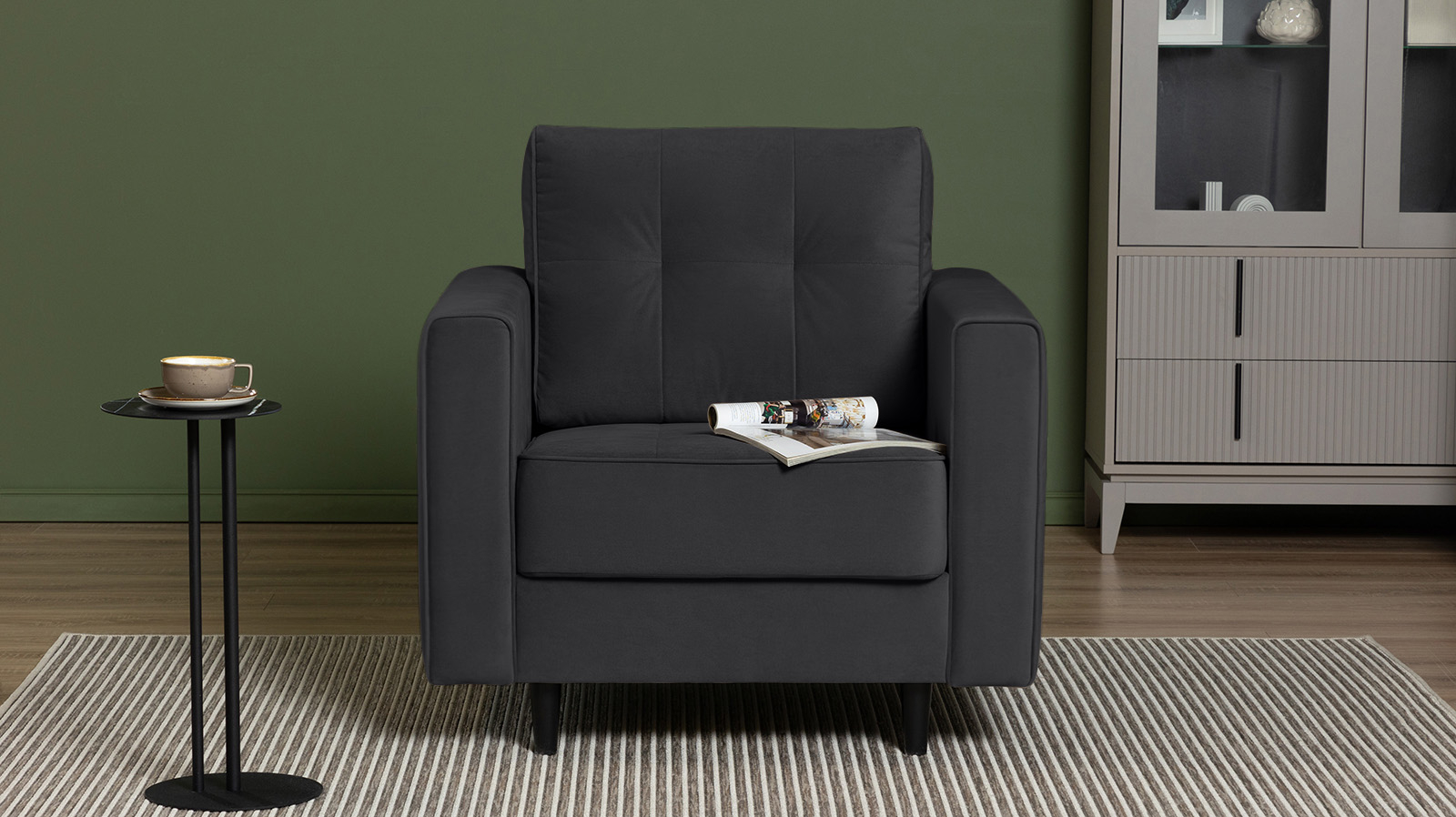 Кресло Amani Pro, Тк. Sky Velvet 38 (подлокотник: 15 см) 89x93.5 — купить в Озерце