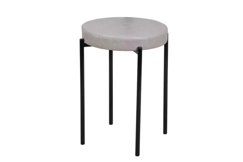 Табурет Дора каркас черный, экокожа (Стандарт серый) СРП-006 - купить в Озерце