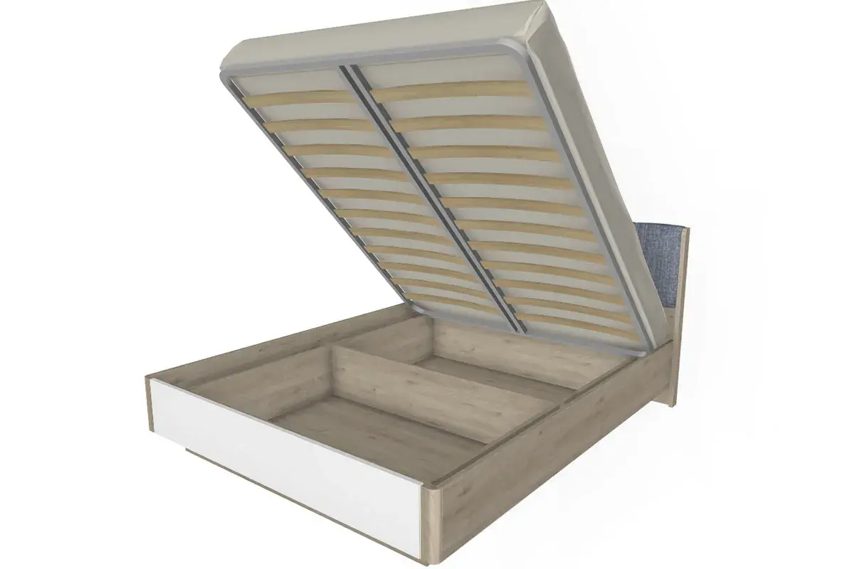 Кровать КР-4013-ГС-БГ (Гикори Джексон Светлый/Белый Бриллиант Глянцевый) - купить в Озерце