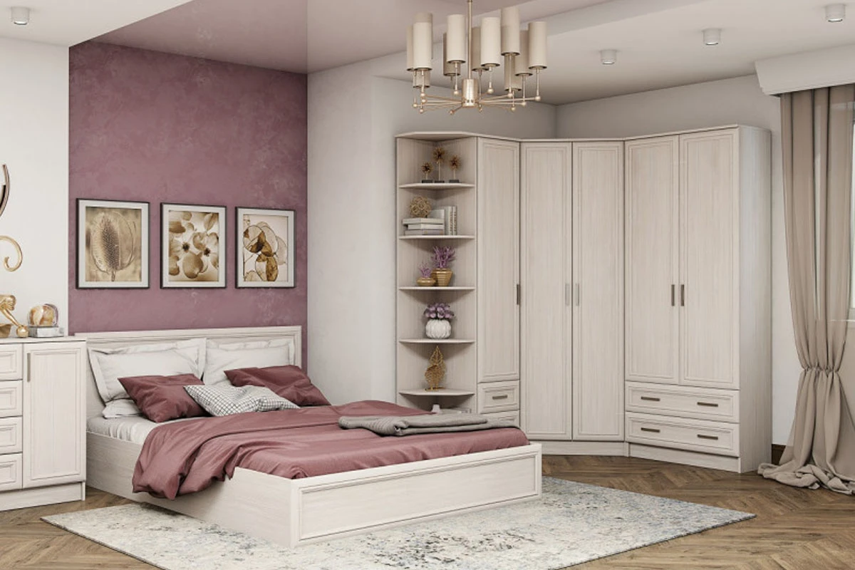 ПРИНЦЕССА Шкаф комбинированный выдв. штанга+полки (2 ящика) Астрид в мебель-центре Озерцо