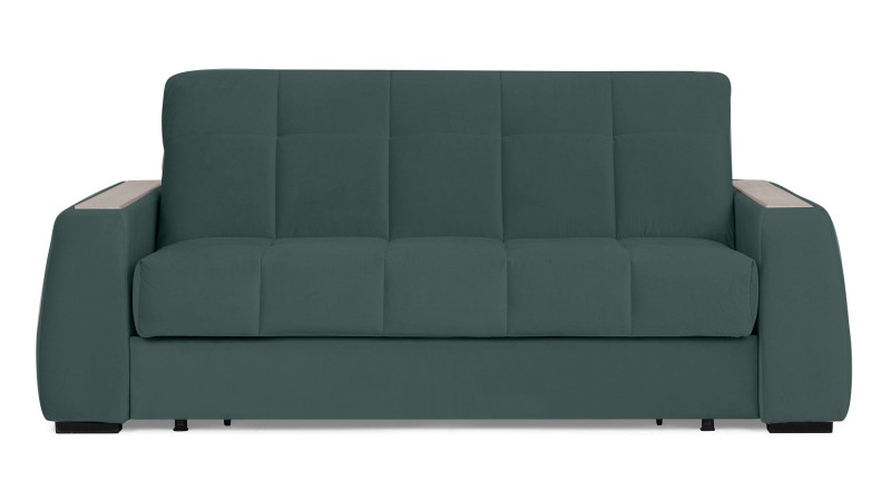 Диван - кровать Domo Pro с накладкой цвета ясень, стежка квадрат, ткань Casanova Seawave 160x216 — в мебель-центре Озерцо