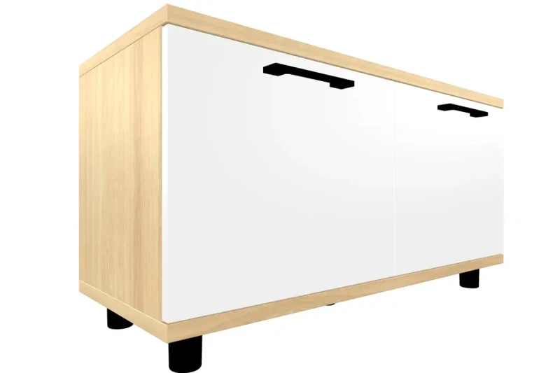 Тумба ТБ-5051-АС-БГ (Ясень Асахи/Белый Бриллиант Глянцевый) — Мебель-центр Озерцо