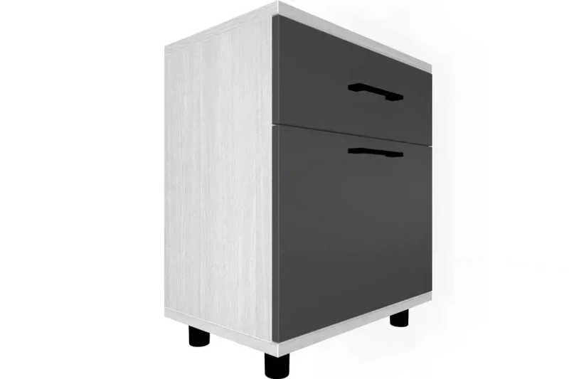 Тумба ТБ-5025-СЯ-АМ (Снежный Ясень/Антрацит Матовый) — Мебель-центр Озерцо