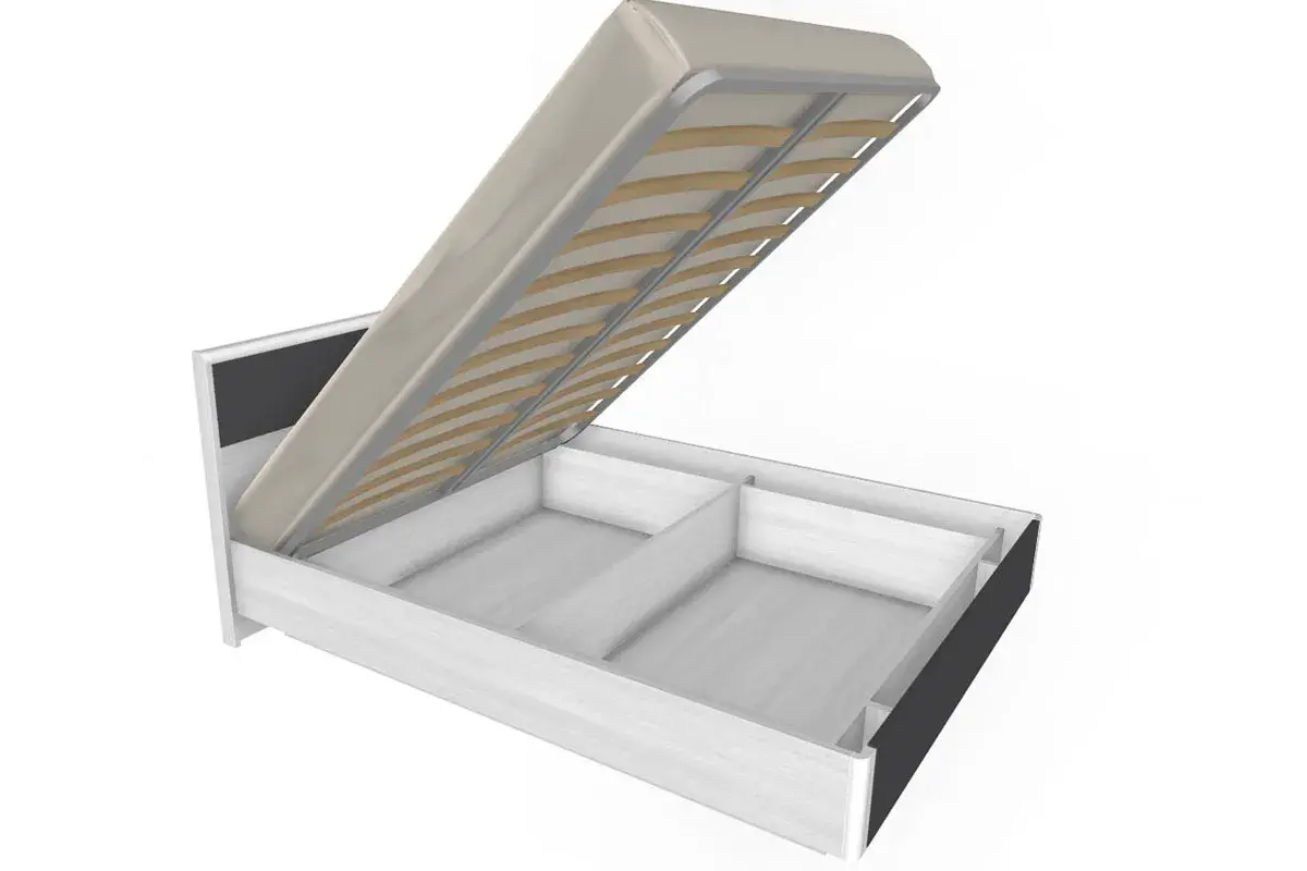 Кровать КР-4003-СЯ-АМ 160х200 (Снежный Ясень/Антрацит Матовый) - купить в Озерце