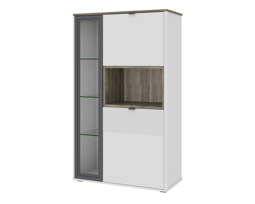 Симпл Шкаф с витриной 1V2DN — Мебель-центр Озерцо