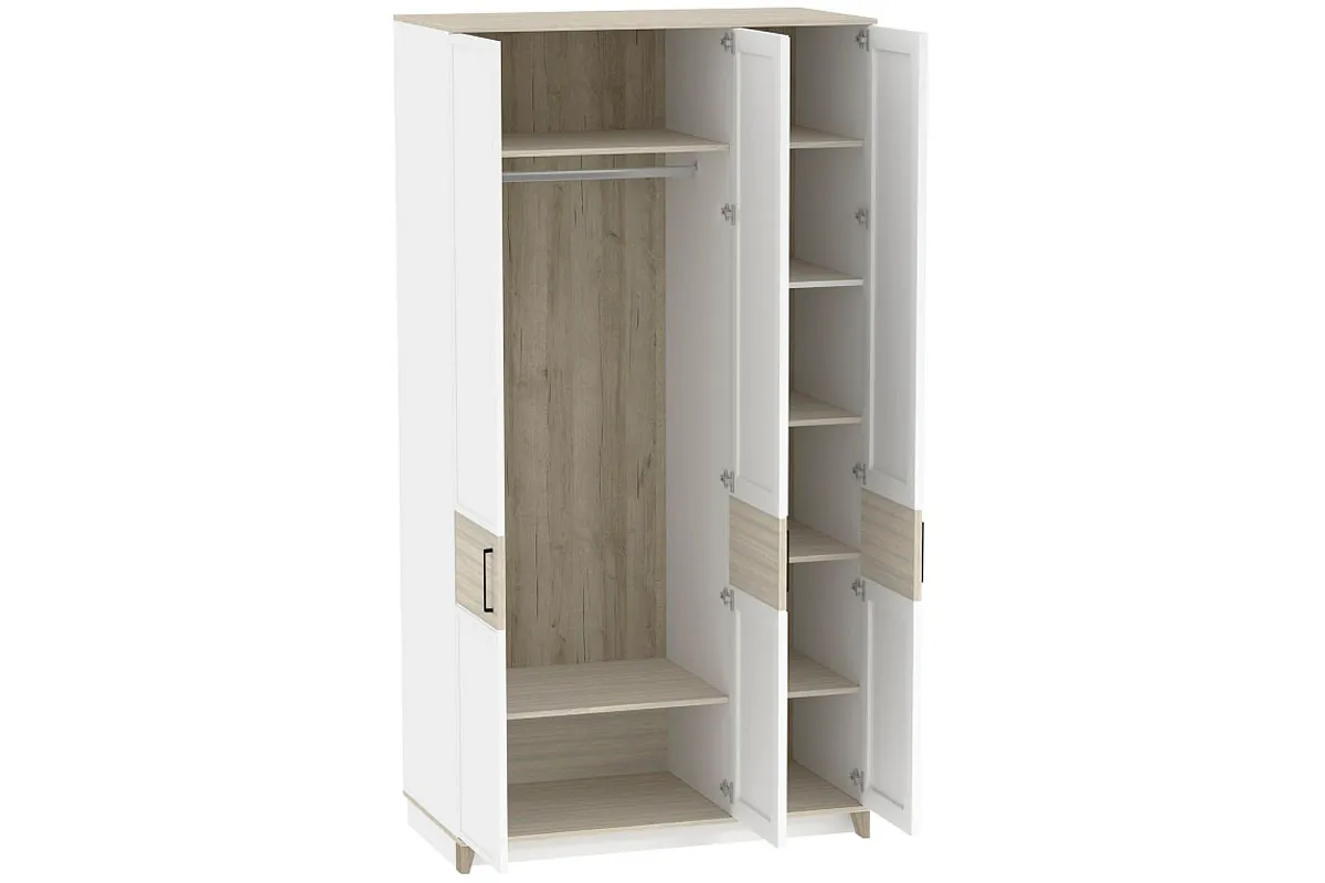 Шкаф для одежды и белья Aurelio 444 (Белый/Блеквуд Сатиновый) в мебель-центре Озерцо