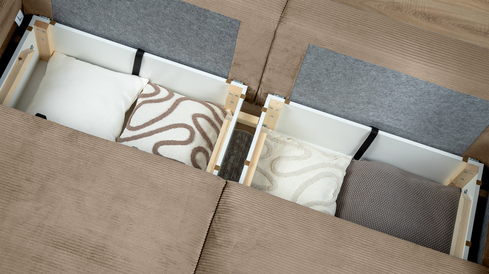 Диван -кровать угловой Raklet ткань Cilium Cream 156x258 — купить в Озерце