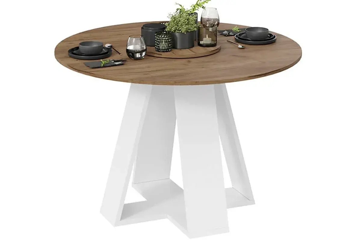 Стол обеденный Райнер Тип 1 (Белый/Дуб крафт золотой) - купить в Озерце