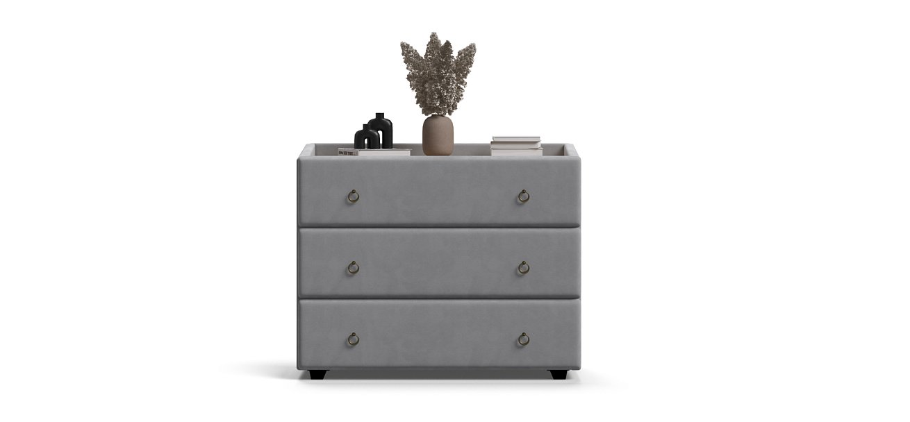 Комод BOSS Classic велюр MONOLIT Сталь, Орех Селект — Мебель-центр Озерцо