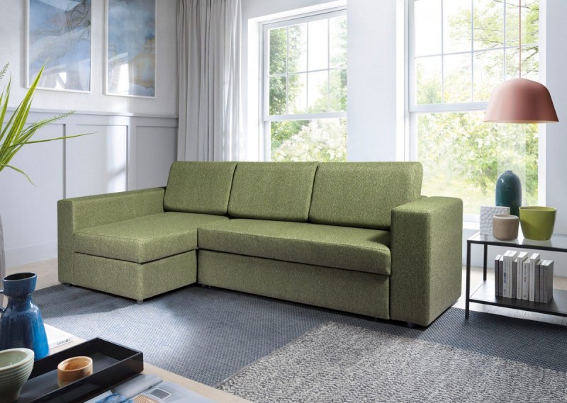 Угловой диван раскладной  Виктория-1 (ПБ, зеленый) — купить в Озерце