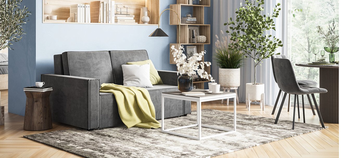 Диван NORD Compact велюр Monolit серый — купить в Озерце