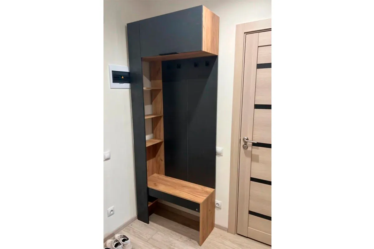 Секция комбинированная Асти НМ для прихожей (Дуб крафт золотой/Антрацит) — Мебель-центр Озерцо