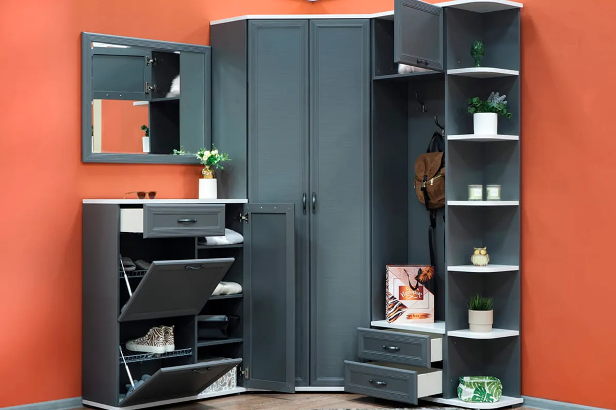 Тумба ТБ-1002-СЯ-СО (Снежный Ясень/Серый Оникс) — Мебель-центр Озерцо