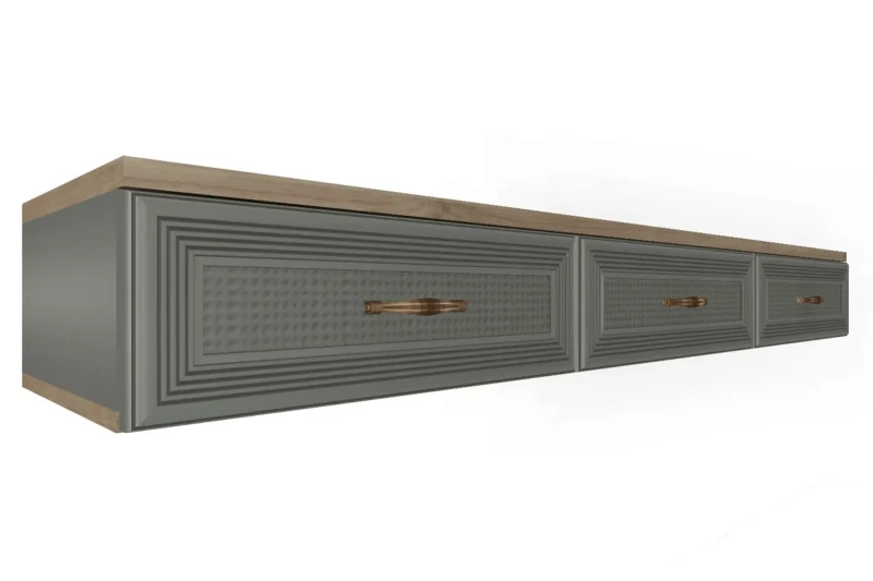 Антресоль АН-1051-ГС-СО (Гикори Джексон светлый/Серый Оникс) — Мебель-центр Озерцо