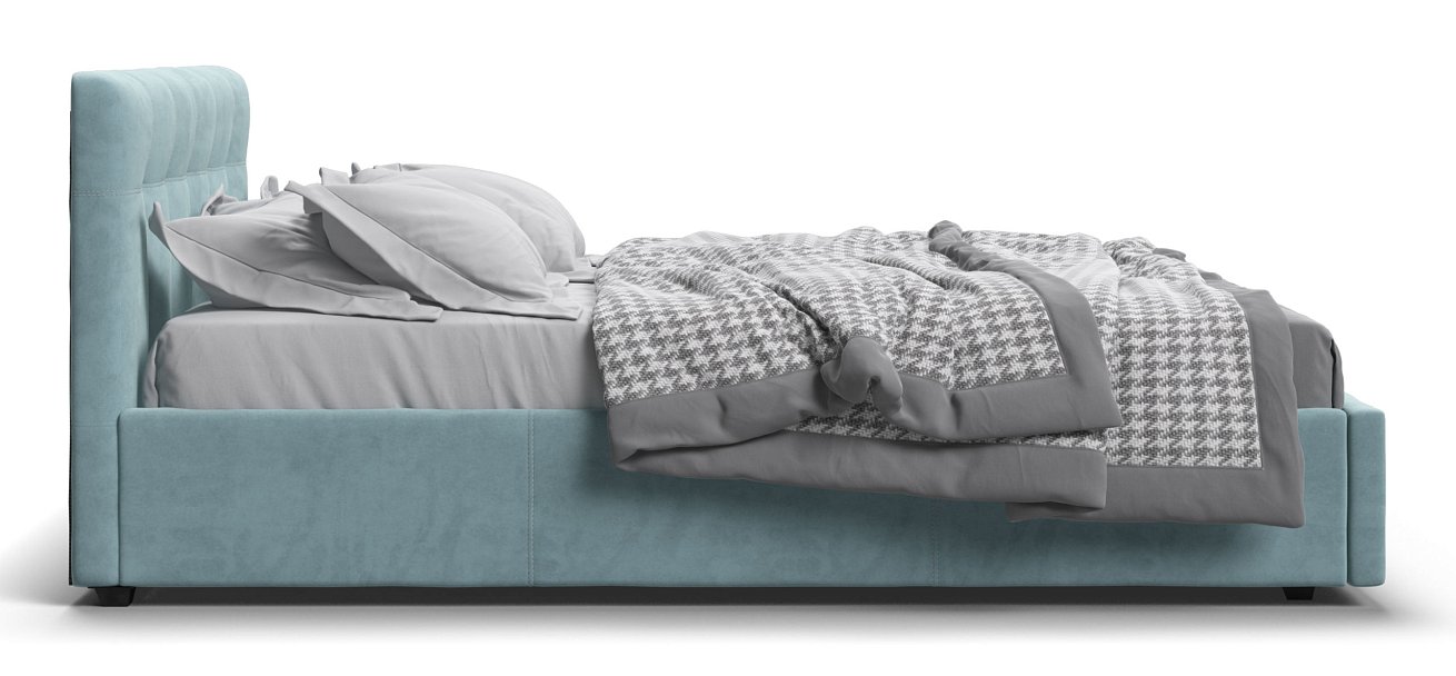Кровать Белла 140*200 с ПМ велюр Monolit аква - купить в Озерце