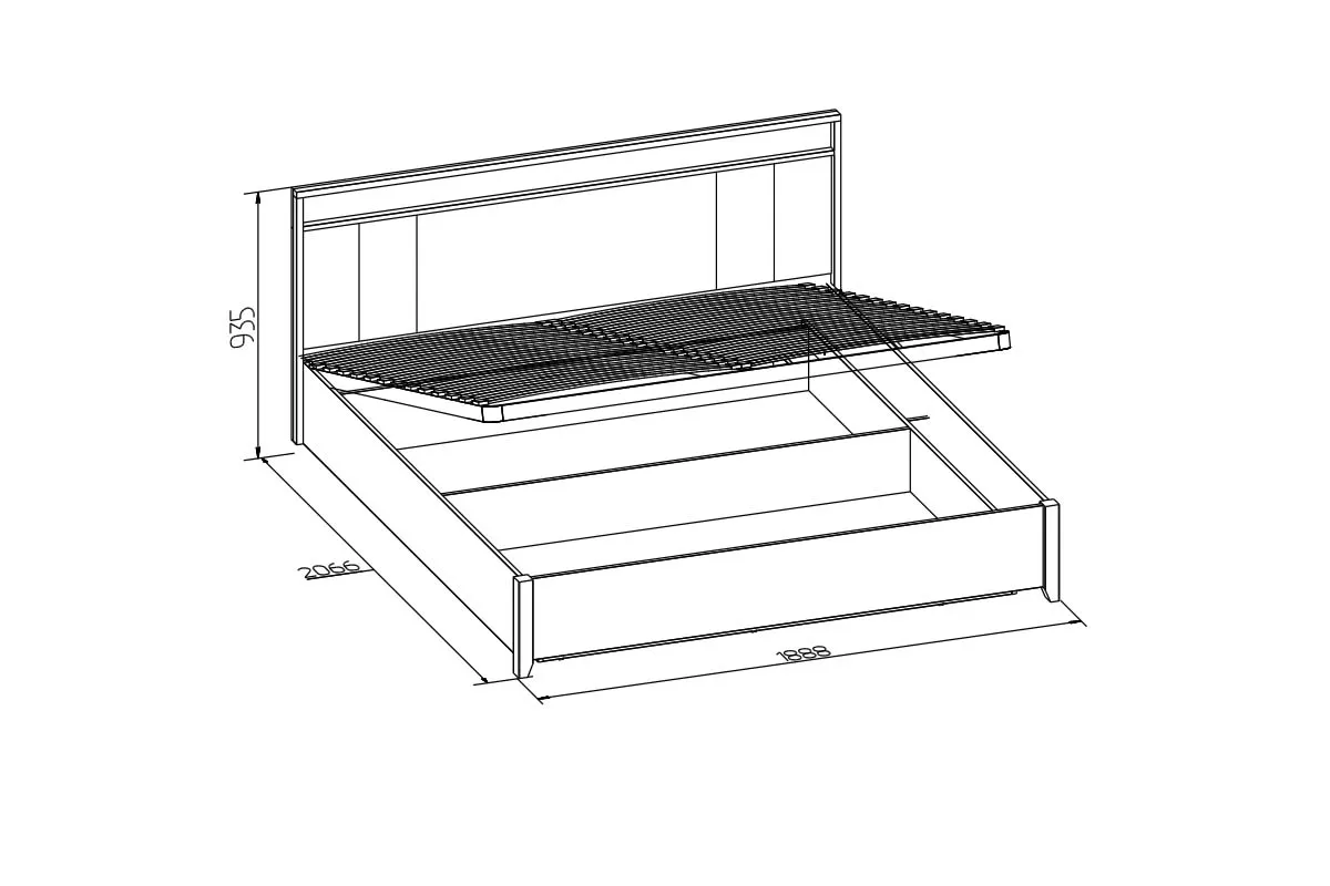Кровать Nature Люкс 306 с подъемным механизмом 180х200 (Гаскон Пайн/Чёрный) - купить в Озерце