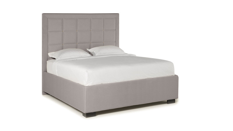 Кровать с подъемным механизмом Duglas New I, ткань Casanova Grey, пуговица хром, нога венге, 160x200 - купить в Озерце