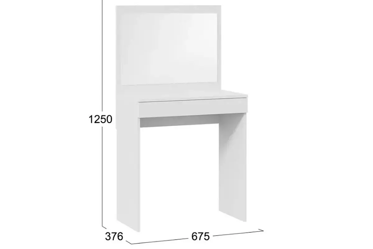 Стол туалетный Никки Тип 1 (Белый ясень) — Мебель-центр Озерцо