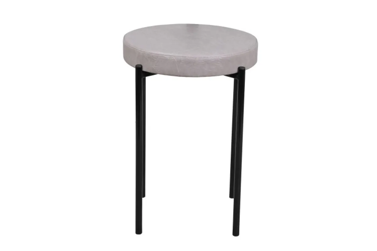 Табурет Дора каркас черный, экокожа (Стандарт серый) СРП-006 - купить в Озерце