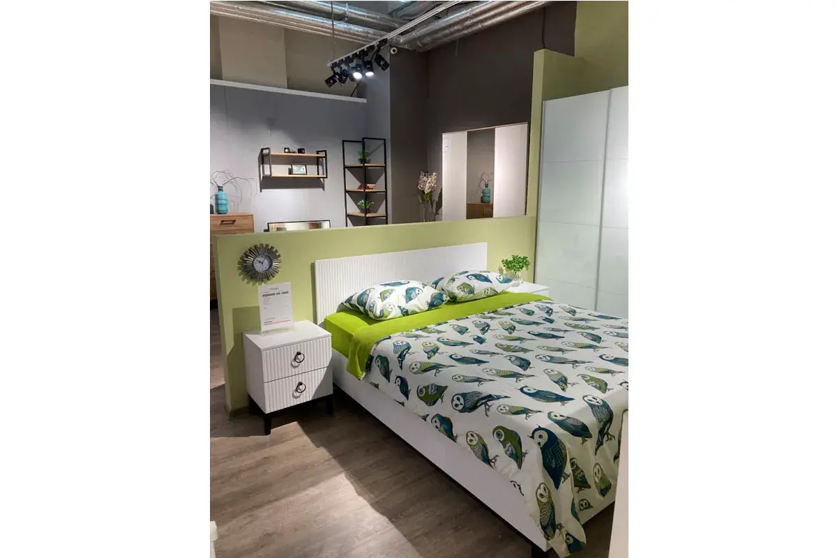 Тумба прикроватная Шарлиз (Белое сияние/Белый снег) — Мебель-центр Озерцо