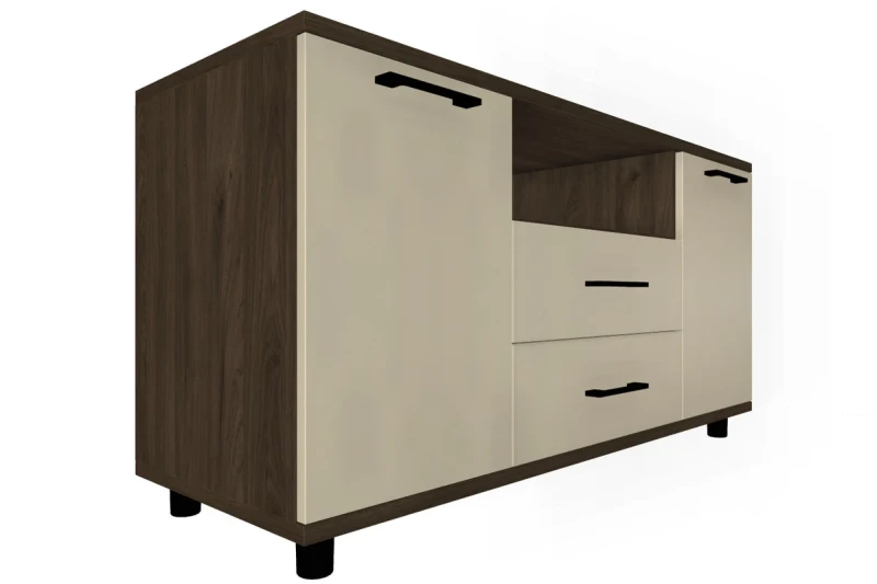 Тумба ТБ-5022-ГТ-КГ (Гикори Джексон Темный/Кашемир Глянцевый) — Мебель-центр Озерцо