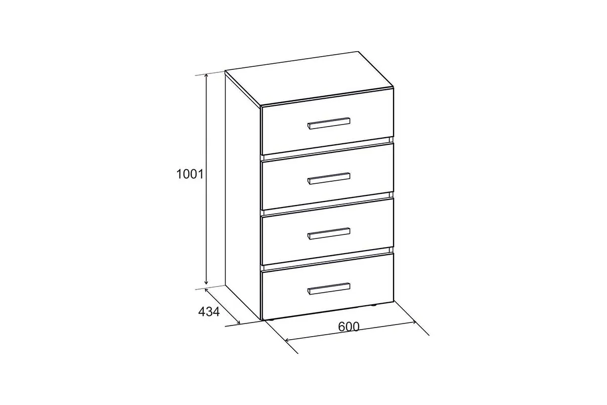 Комод Nature 45 (Гаскон Пайн/Чёрный) — Мебель-центр Озерцо