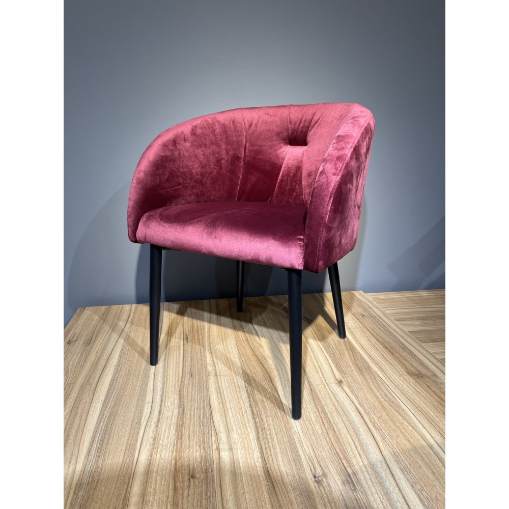 Стул КРИСТИНА-S/AL Rot муар черный, бордовый 5POM91 - купить в Озерце