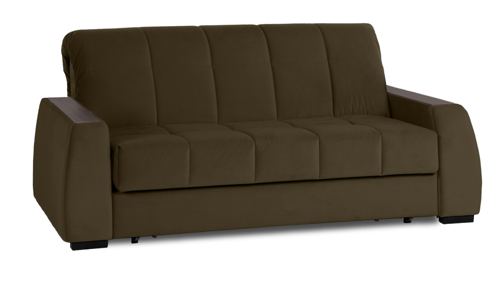 Диван - кровать Domo Pro с накладкой цвета венге, стежка квадрат, ткань Sky Velvet 12 180x216 — в мебель-центре Озерцо