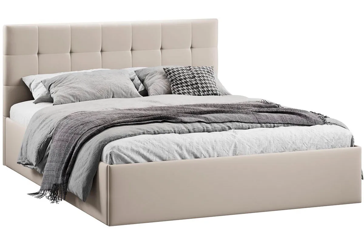 Кровать Джоли с ПМ 160х200 Тип 1 (Велюр/Confetti Cream) - купить в Озерце
