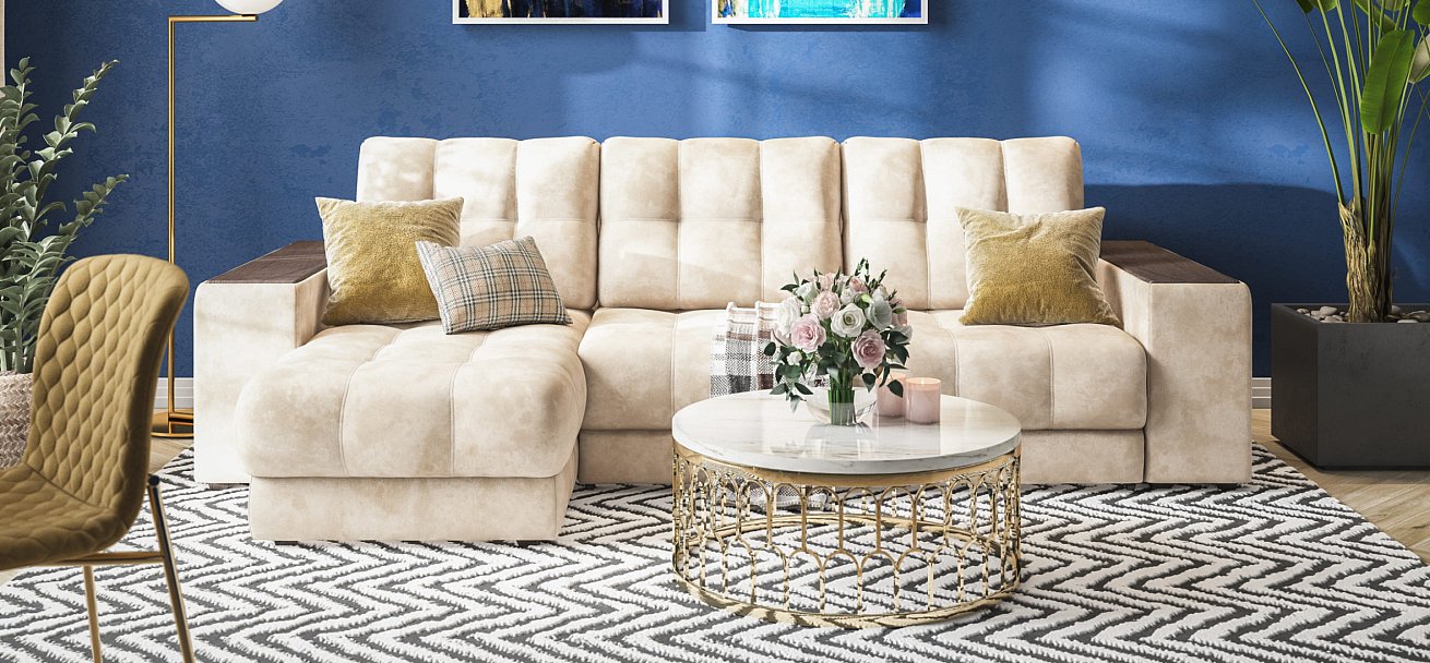 Угловой диван BOSS 3.0 XL велюр Alkantara пепел — купить в Озерце