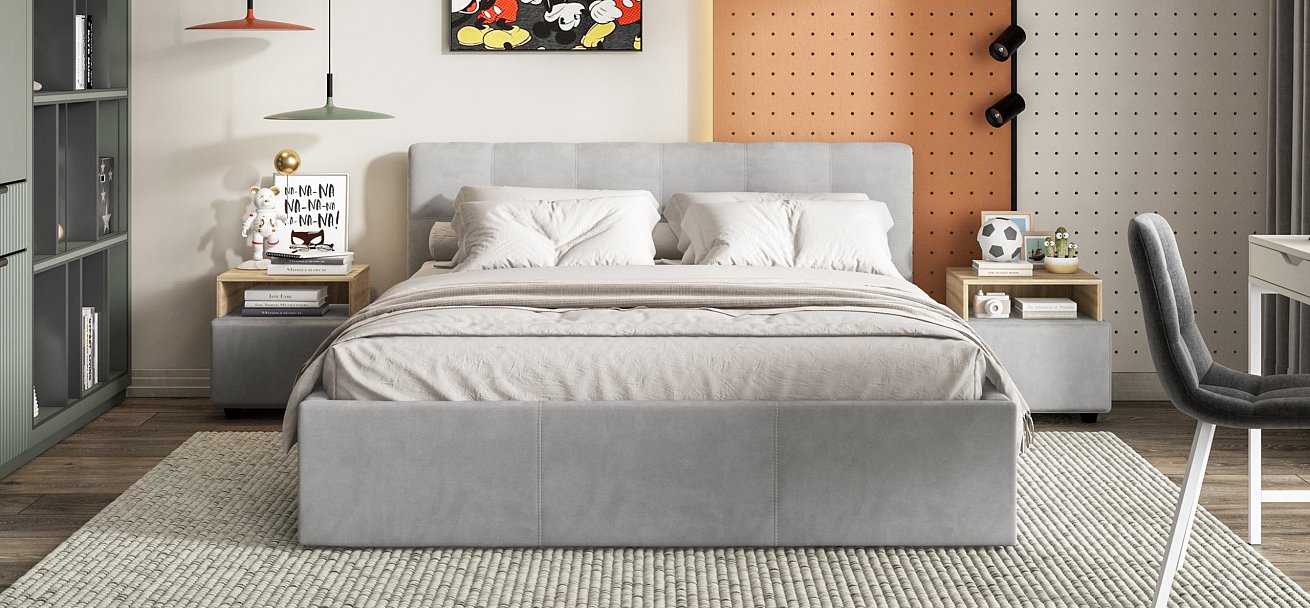 Кровать Белла 160*200 велюр Monolit сталь - купить в Озерце