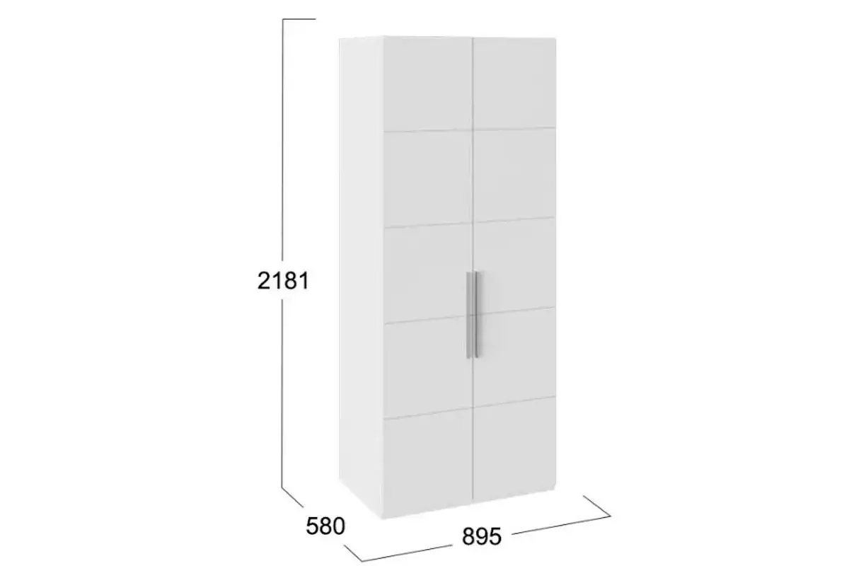 Шкаф для одежды Наоми СМ-208.07.03 (Белый глянец) в мебель-центре Озерцо