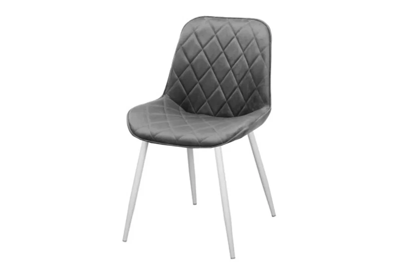 Стул Аура каркас 9003 белый матовый, велюр (Velluto 18 серый) СРП-032 - купить в Озерце