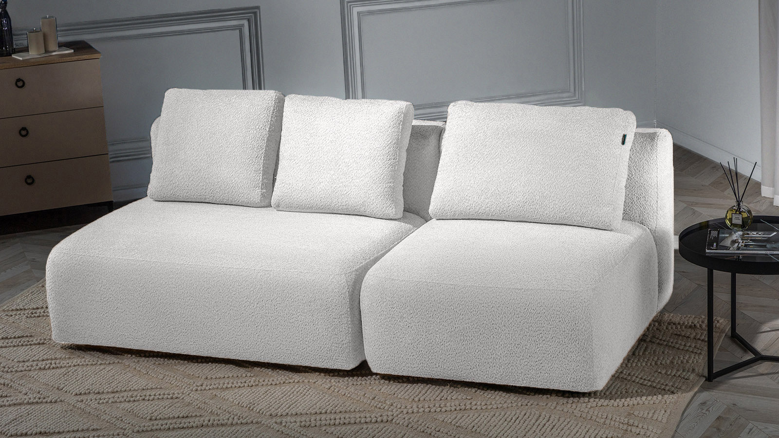 Диван модульный Molto, 2-секционный,125+ 85+125+85, ткань Soul 000 107x214 — купить в Озерце