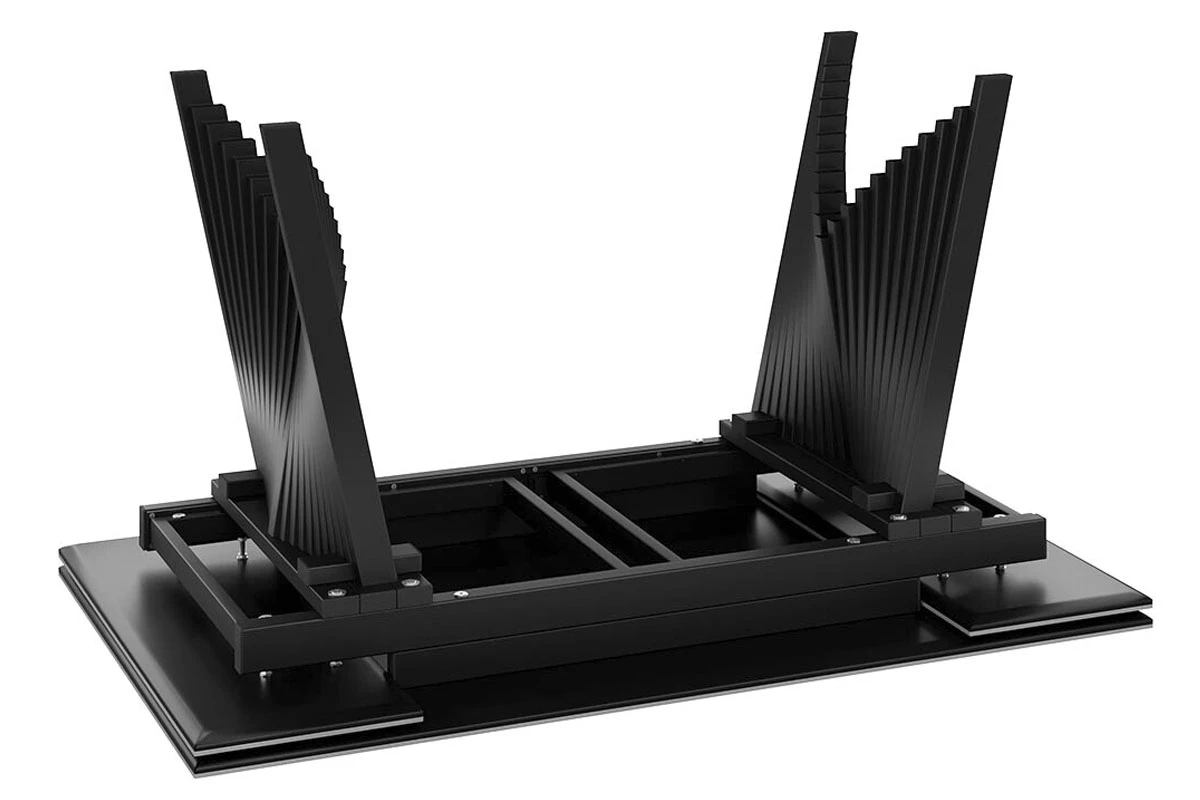 Стол обеденный Шелдон Тип 1 (Черный муар/Керамика матовая серый мрамор) - купить в Озерце