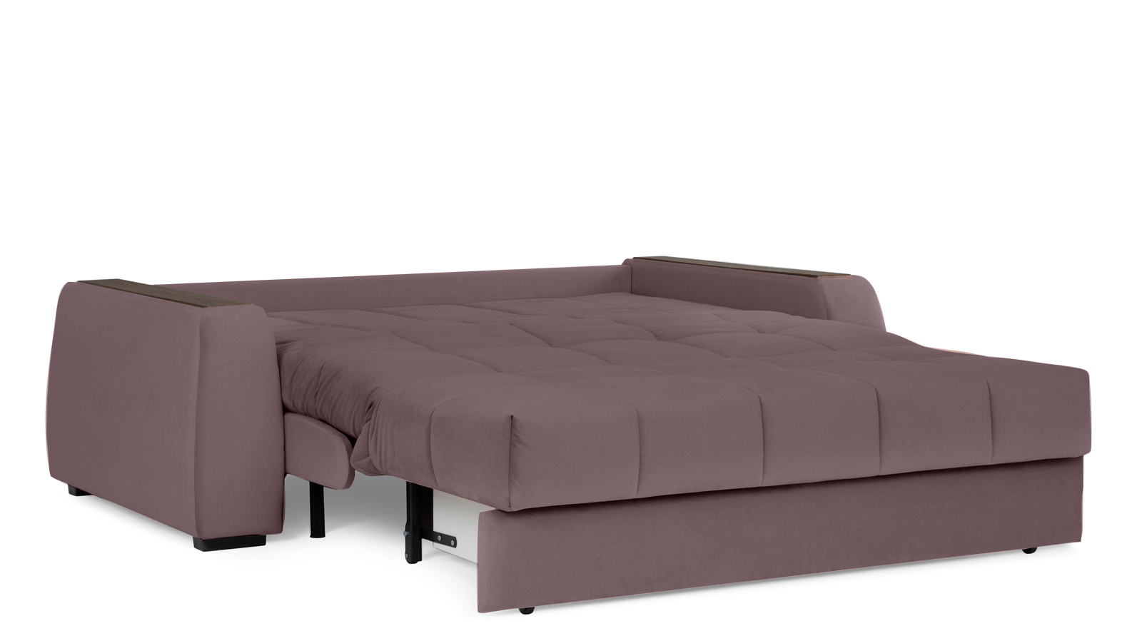 Диван - кровать Domo Pro с накладкой цвета венге, стежка квадрат, ткань Casanova Lilac 140x216 — в мебель-центре Озерцо